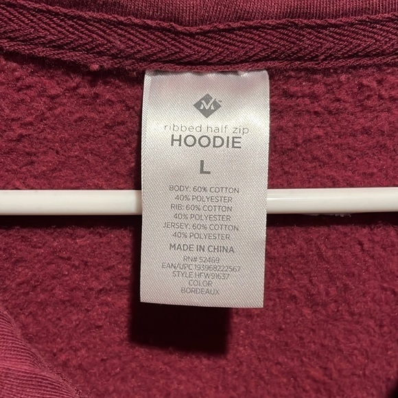 Ribbed Half Zipped Hoodie Women’s Large - Picture 2 of 4